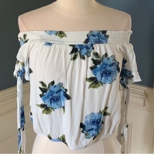 Kendall & Kylie Crop Top Open Shoulder Shirt Womens Small